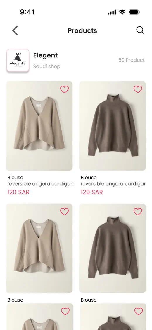 D Shopper shopping app — product listing, splash screen, and location picker